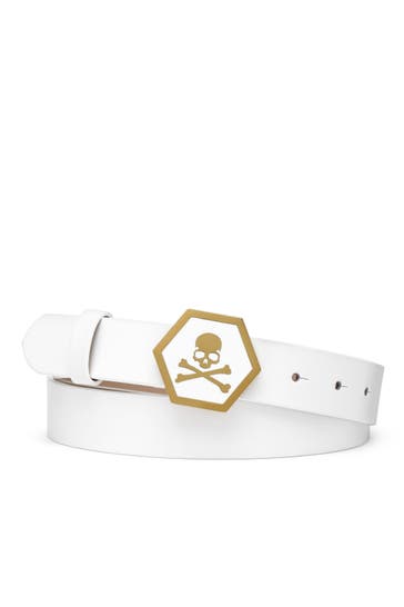 PHILIPP PLEIN Gürtel SKULL 0116 | white/gold