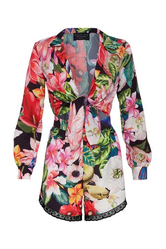 PHILIPP PLEIN Jumpsuit FLOWERS 02 | black Loose Fit