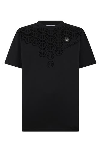 PHILIPP PLEIN Kurzarm-Rundhals-T-Shirt MONOGRAM