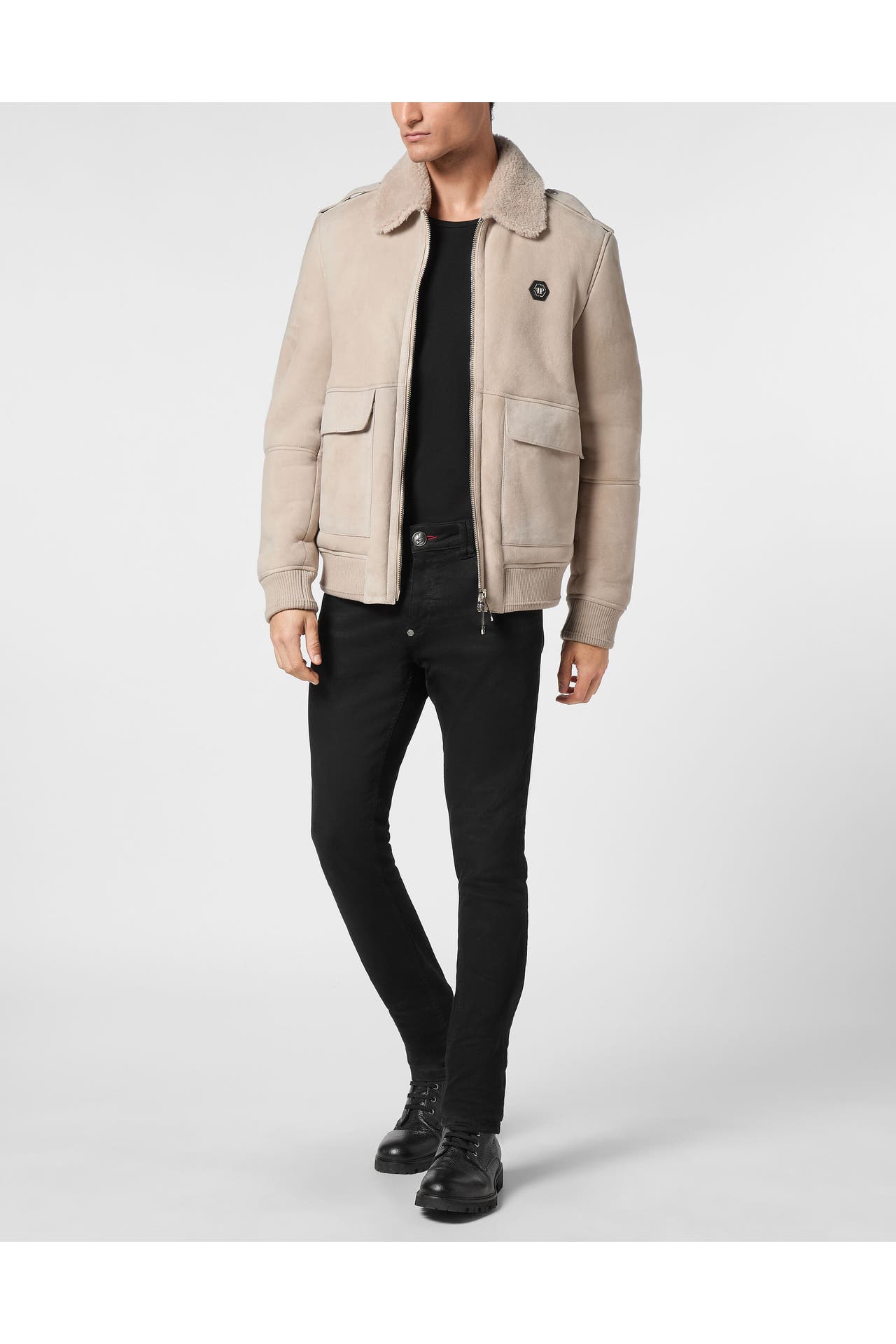 PHILIPP PLEIN Lederjacke 06 | beige, Bild 1