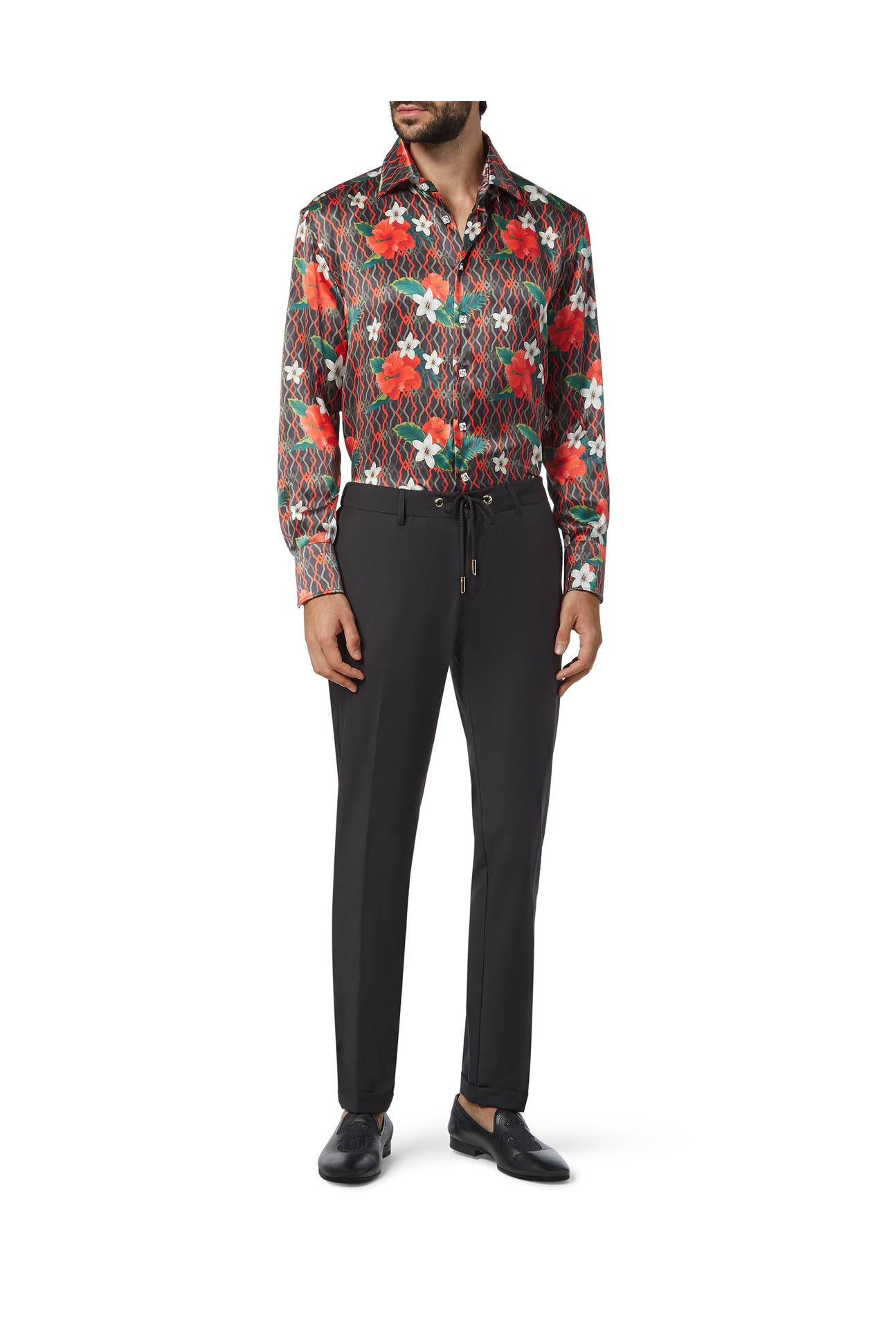 BILLIONAIRE Business-Hemd FLOWERS 02 | black Slim Fit, Bild 1