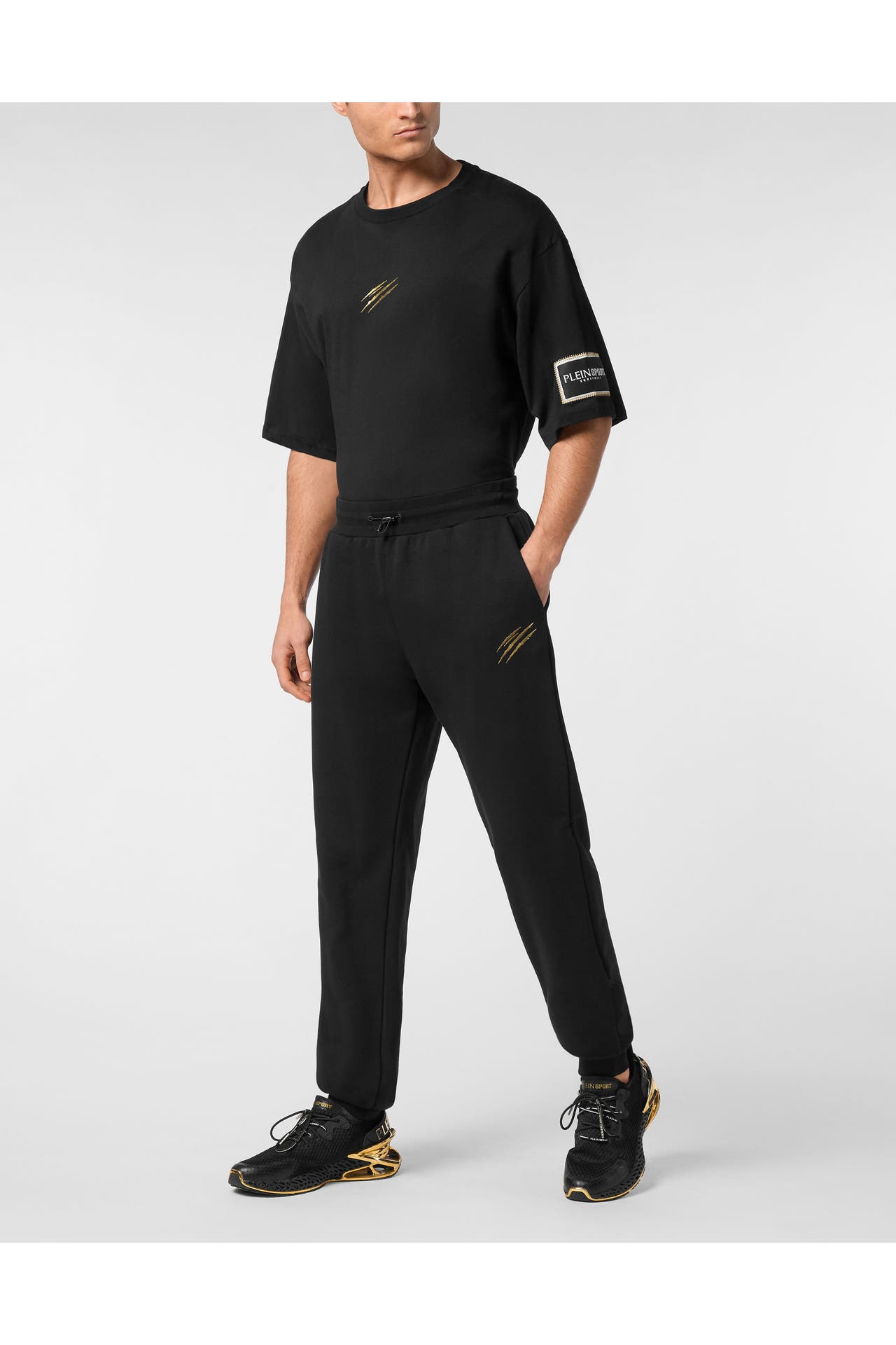 PLEIN SPORT Sweatpant 0294 | black/lightgold Wide/ Loose Fit, Bild 1