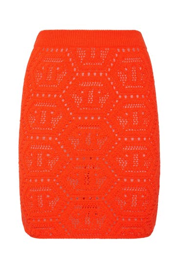 PHILIPP PLEIN Minirock MONOGRAM 86 | Orangefluo