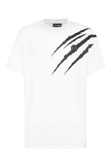 PLEIN SPORT Kurzarm-Rundhals-T-Shirt SCRATCH