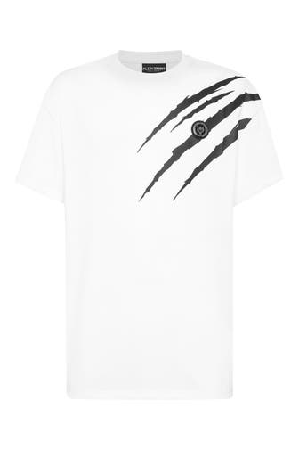 PLEIN SPORT Kurzarm-Rundhals-T-Shirt SCRATCH