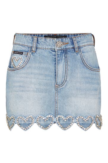 PHILIPP PLEIN Jeansrock HEART 07RZ | AZURECLOUD