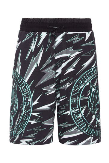 PLEIN SPORT Short TIGER 0263 | Black/Mintgreen Wide/ Loose Fit