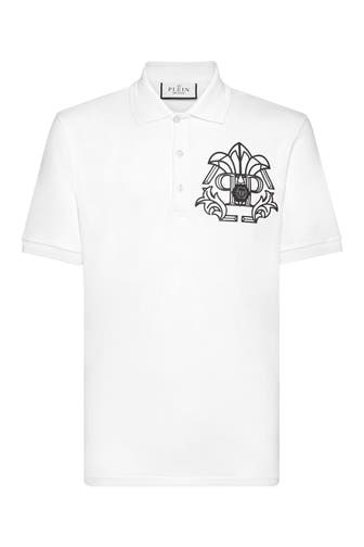 PHILIPP PLEIN Polo-Shirt SKULL&BONES 01 | white