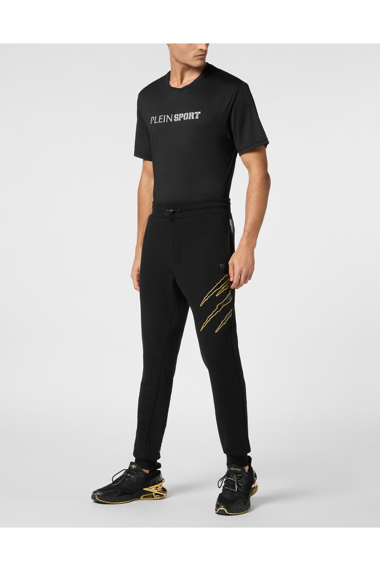 PLEIN SPORT Sweatpant SCRATCH 0293 | black/lightgold Wide/ Loose Fit, Bild 1