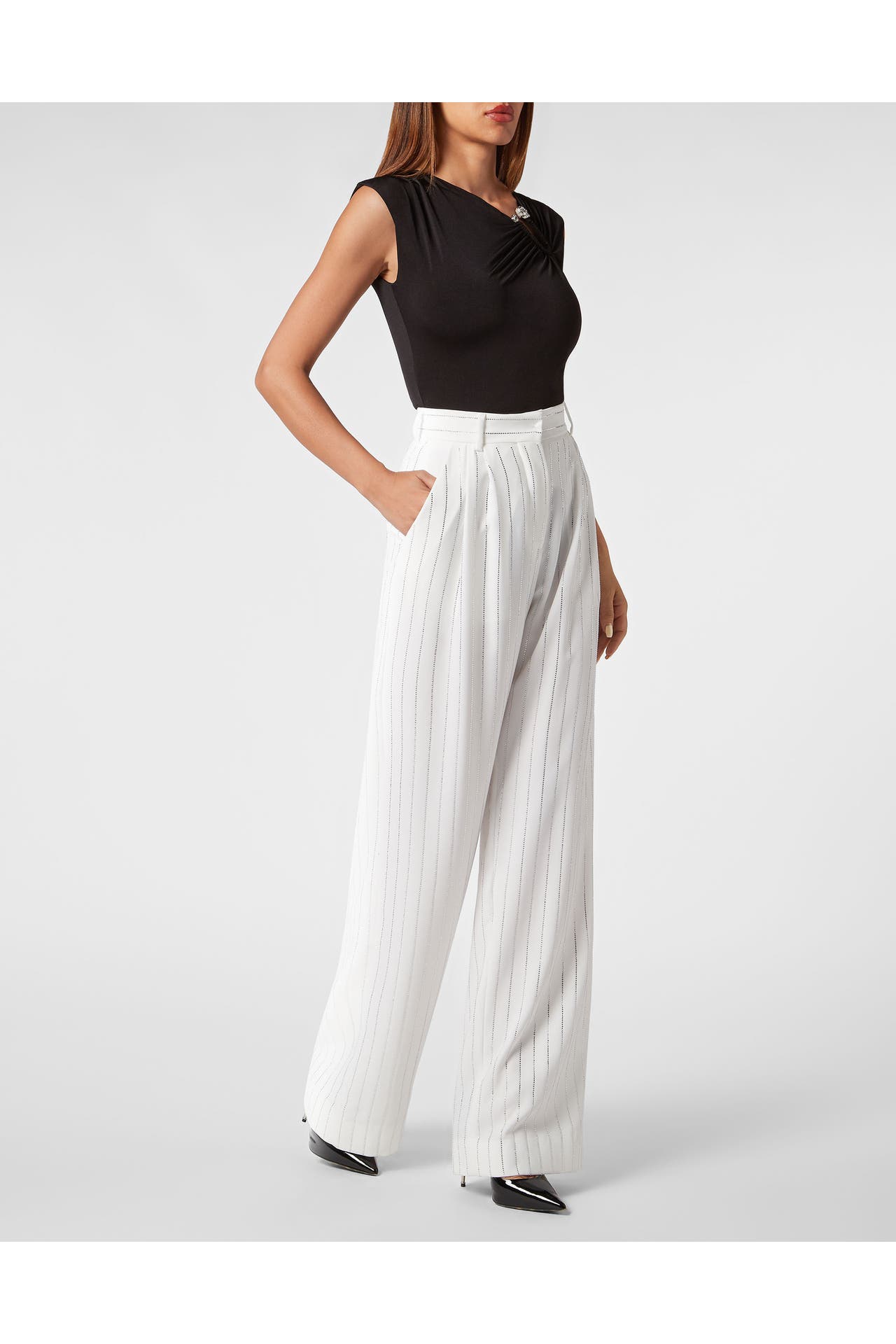 PHILIPP PLEIN Business-Hose 01 | white Loose Fit, Bild 1