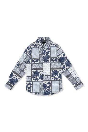 BILLIONAIRE Langarmshirt PAISLEY 0114 | white/darkblue