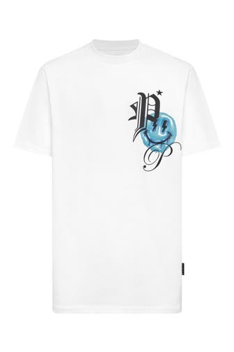 PHILIPP PLEIN Kurzarm-Rundhals-T-Shirt SMILE