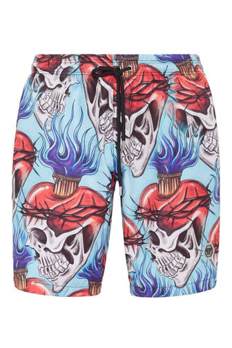 PHILIPP PLEIN Short TATTOO 2213 | turquoise/red