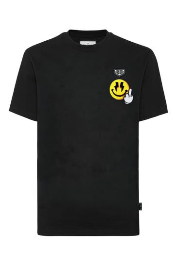 PHILIPP PLEIN Kurzarm-Rundhals-T-Shirt SMILE