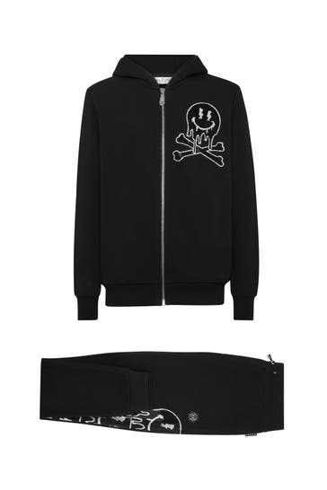 PHILIPP PLEIN Sweatjacke SKELETON 0201 | black/white