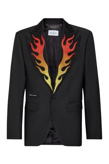 PHILIPP PLEIN Business-Sakko FLAME 0213 | black/red Slim Fit