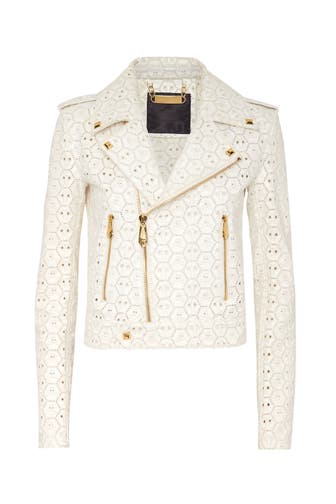 PHILIPP PLEIN Lederjacke 01 | white