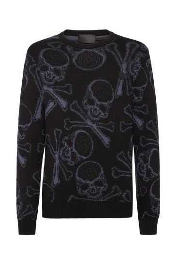 PHILIPP PLEIN Pullover SKULL&BONES 02 | black
