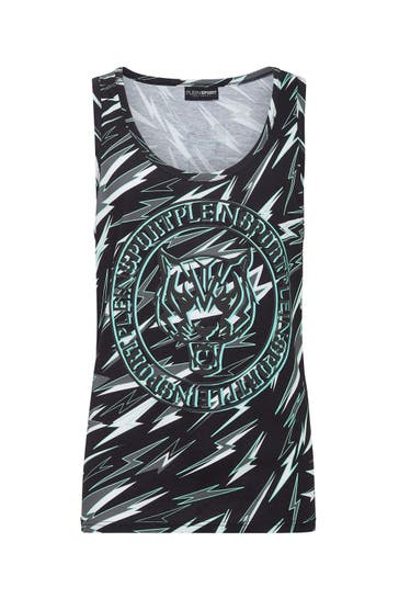 PLEIN SPORT Tank Top 0263 | Black/Mintgreen