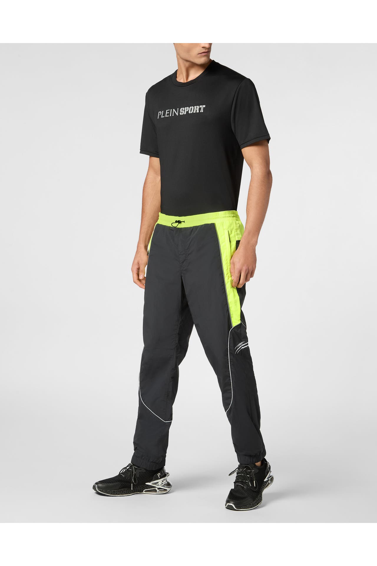 PLEIN SPORT Sweatpant SCRATCH 0229 | black/yellowfluo Wide/ Loose Fit, Bild 1