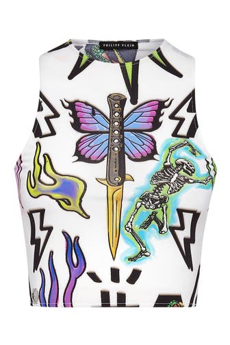 PHILIPP PLEIN Top MONOGRAM 0121 | white/multicolored