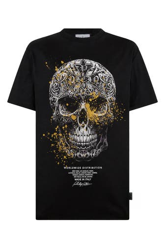 PHILIPP PLEIN Kurzarm-Rundhals-T-Shirt SKULL