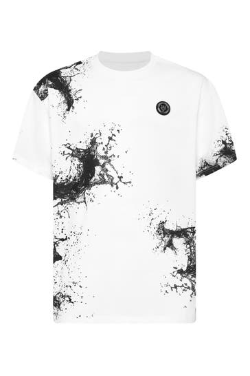 PLEIN SPORT Kurzarm-Rundhals-T-Shirt SPLASH