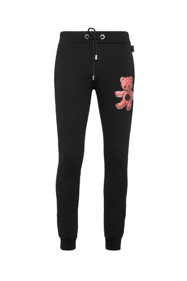 PHILIPP PLEIN Sweatpant TEDDY 0213 | black/red Loose Fit