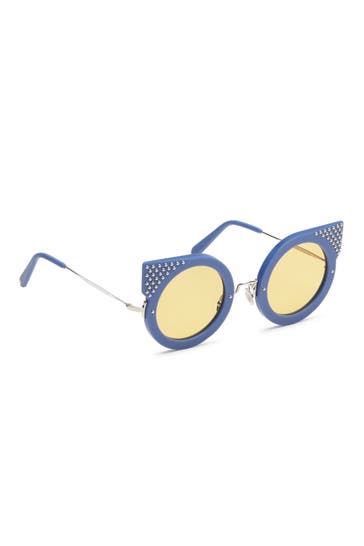 PHILIPP PLEIN Sonnenbrille QLZK | Azzurro/giallo/normal/nickel