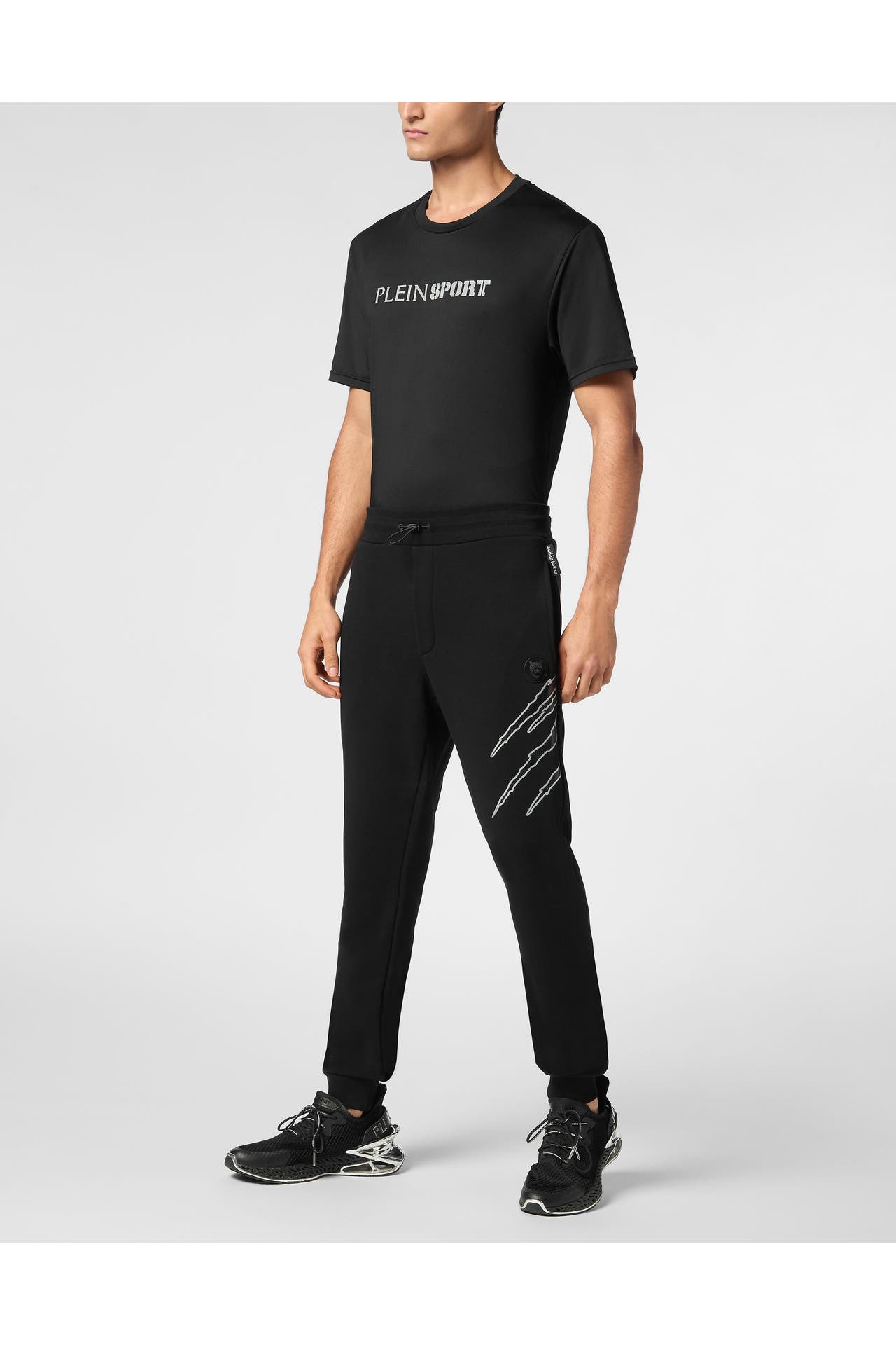 PLEIN SPORT Sweatpant SCRATCH 0270 | black/silver Wide/ Loose Fit, Bild 1