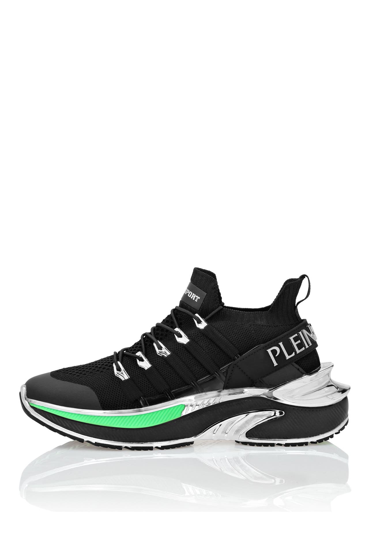 PLEIN SPORT Sportschuhe CHROME SURFER 0227 | black+greenfluo, Bild 1