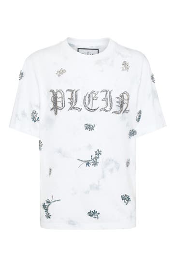 PHILIPP PLEIN T-Shirt FLOWERS 07 | lightblue