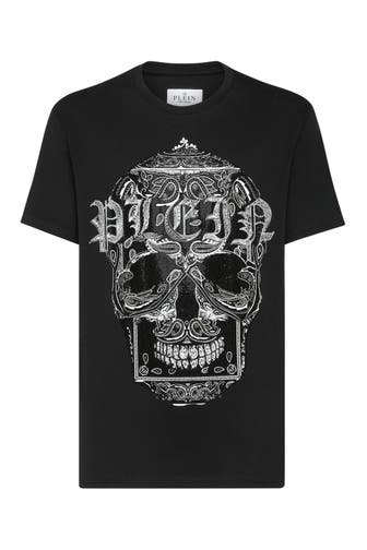PHILIPP PLEIN Kurzarm-Rundhals-T-Shirt SKULL