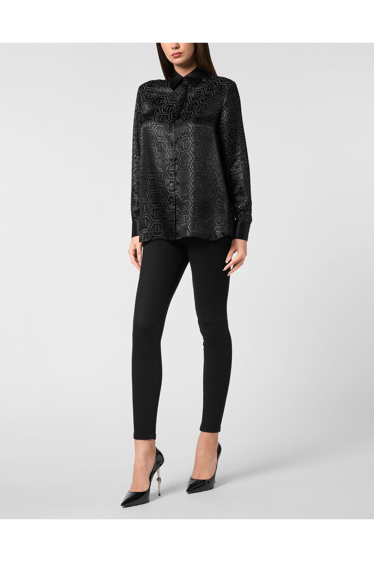 PHILIPP PLEIN Casual-Bluse MONOGRAM 02 | black, Bild 1