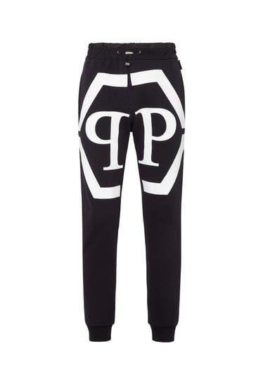 PHILIPP PLEIN Sweatpant HEXAGON 0201 | black/white Loose Fit