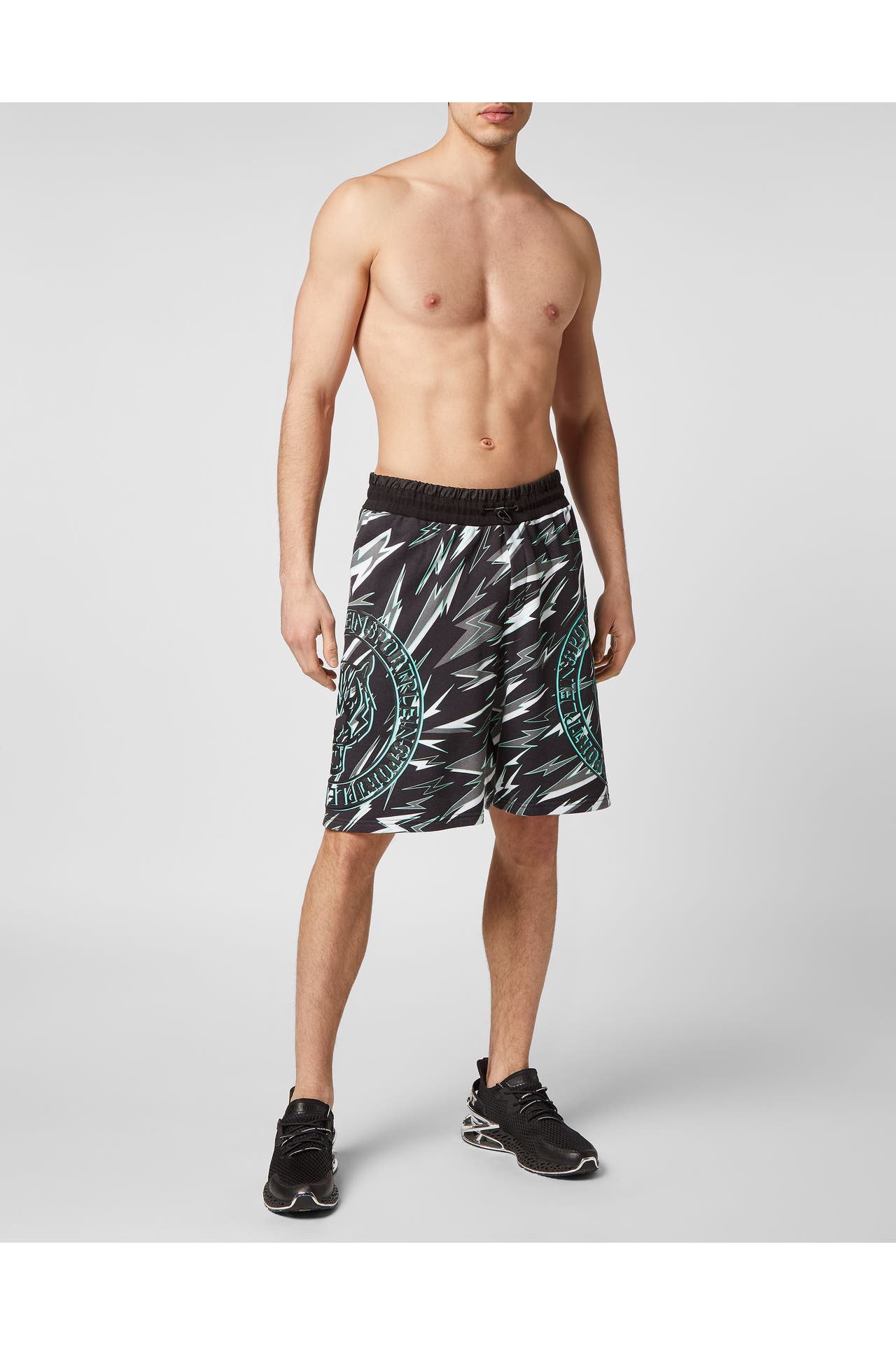 PLEIN SPORT Short TIGER 0263 | Black/Mintgreen Wide/ Loose Fit, Bild 1