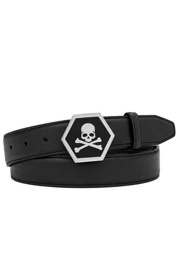 PHILIPP PLEIN Casual-Gürtel SKULL 0291 | black/nickel