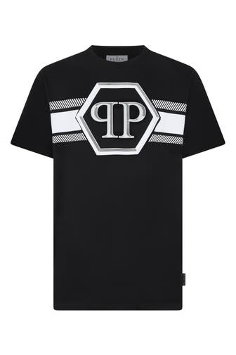 PHILIPP PLEIN Kurzarm-Rundhals-T-Shirt HEXAGON