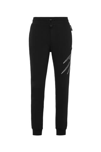 PLEIN SPORT Sweatpant SCRATCH 0270 | black/silver Wide/ Loose Fit