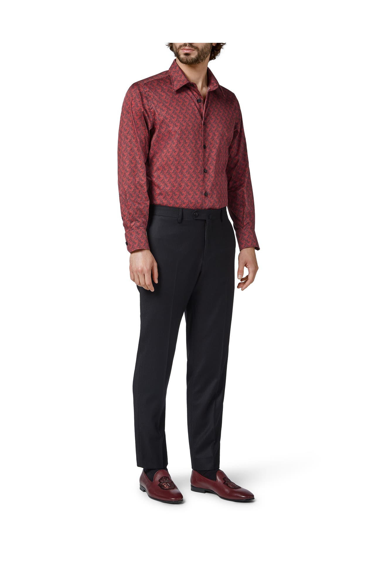 BILLIONAIRE Business-Hemd 3502 | bordeaux/black Slim Fit, Bild 1