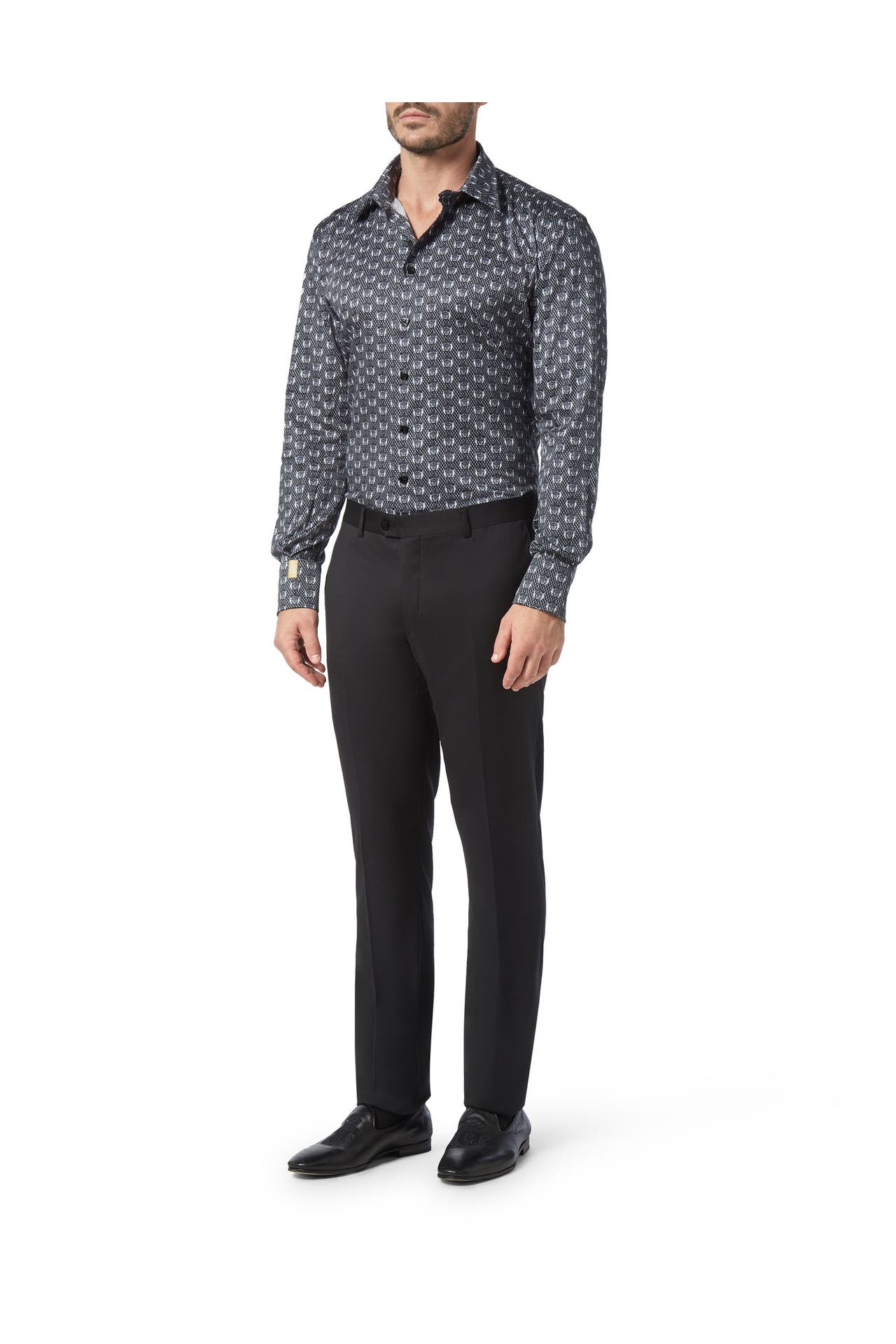 BILLIONAIRE Business-Hemd LION 0201 | black/white Slim Fit, Bild 1