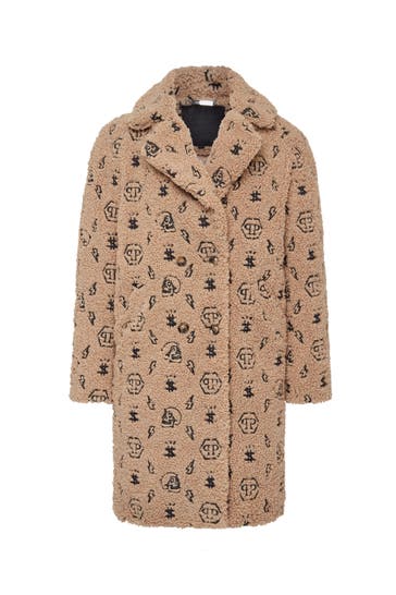 PHILIPP PLEIN Wollmantel MONOGRAM 06 | beige