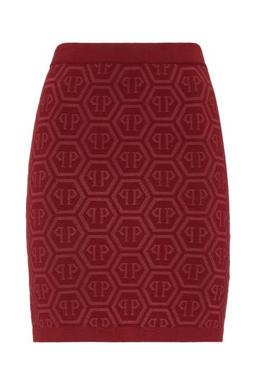 PHILIPP PLEIN Minirock MONOGRAM 35 | Bordeaux