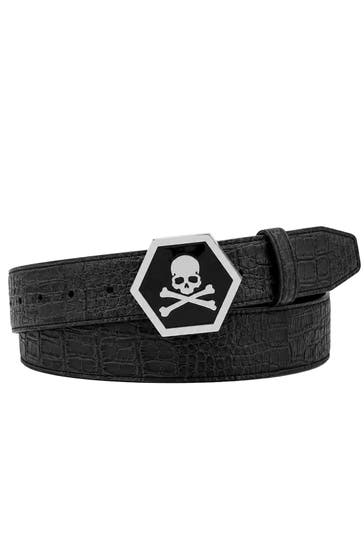 PHILIPP PLEIN Casual-Gürtel SKULL 0291 | black/nickel