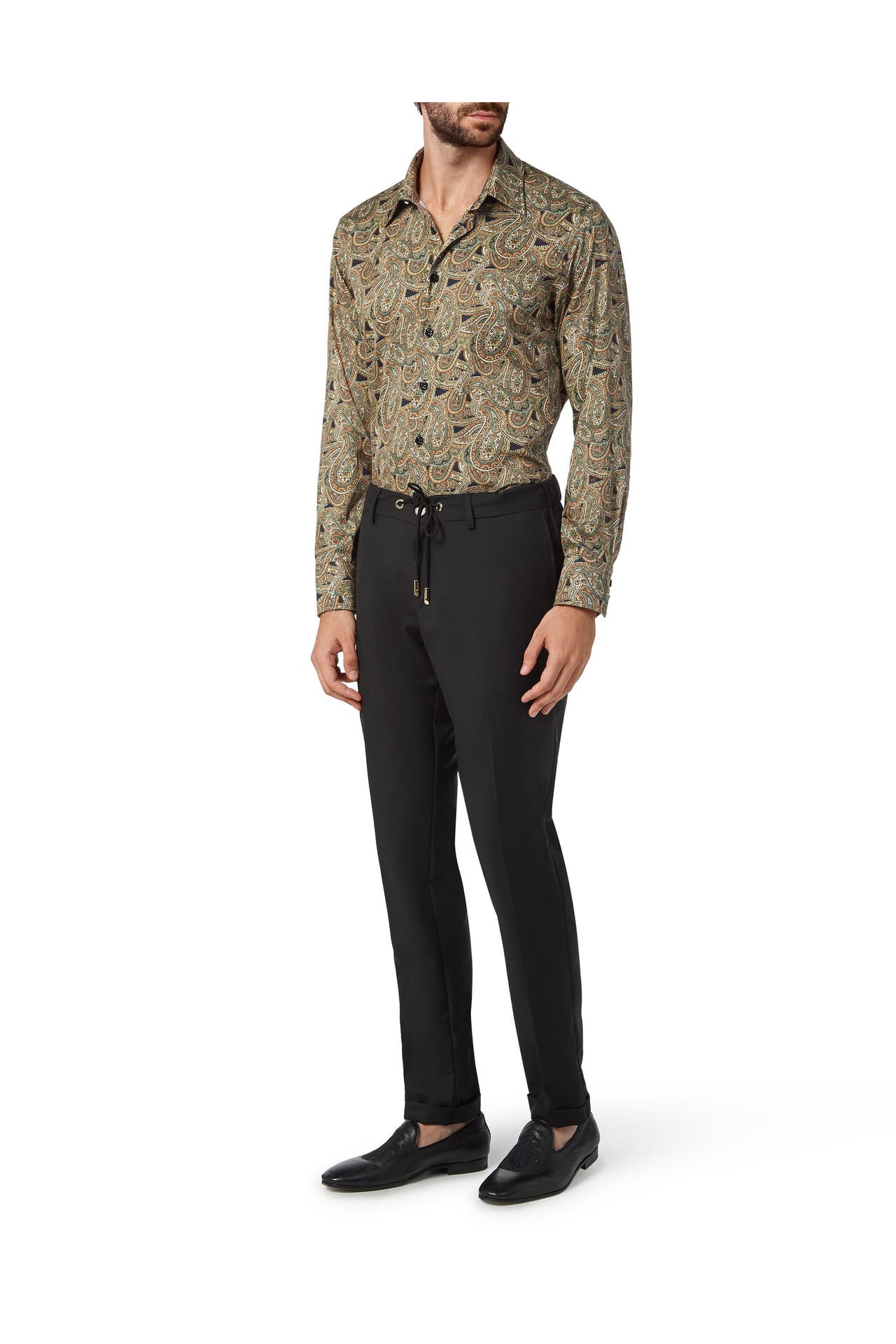 BILLIONAIRE Business-Hemd PAISLEY 0209 | black/yellow Slim Fit, Bild 1