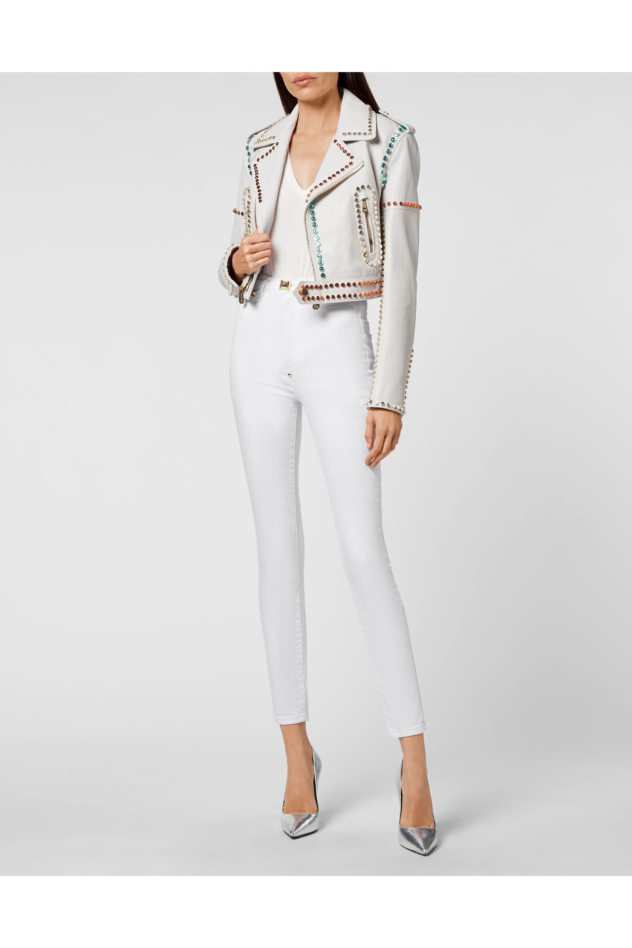 PHILIPP PLEIN Lederjacke 01 | white, Bild 1