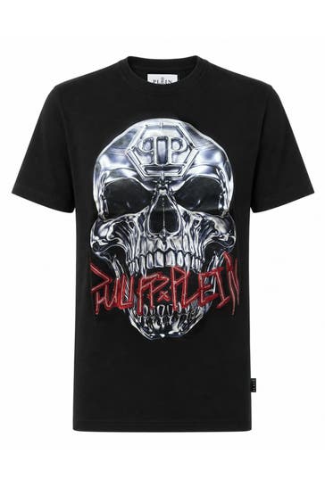 PHILIPP PLEIN Kurzarm-Rundhals-T-Shirt SKULL