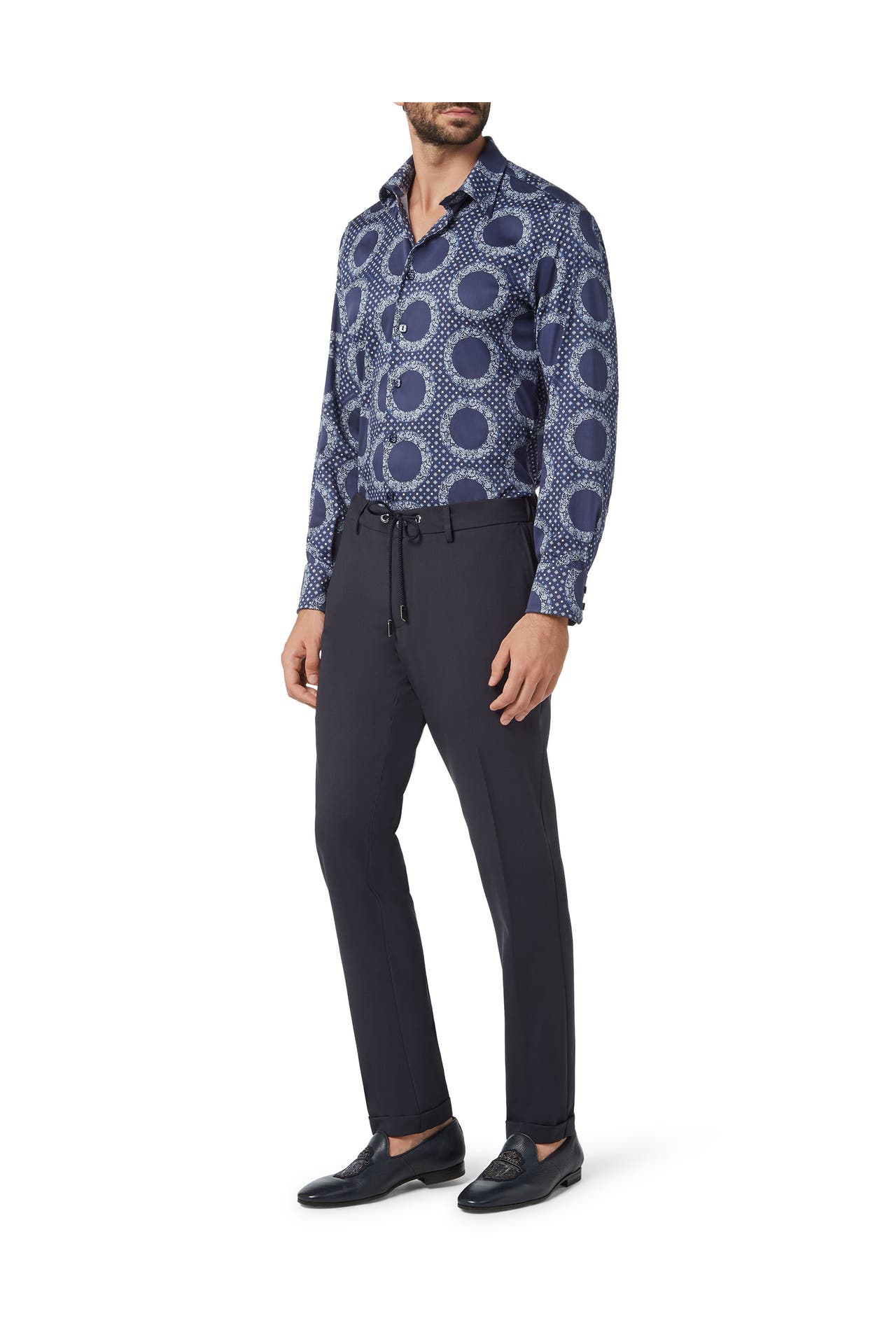 BILLIONAIRE Business-Hemd PAISLEY 14 | darkblue Slim Fit, Bild 1