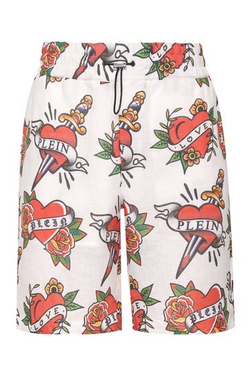 PHILIPP PLEIN Short LOVE 0121 | white/multicolored Wide/ Loose Fit