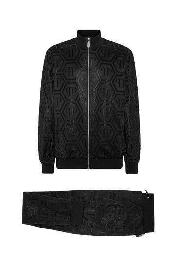 PHILIPP PLEIN Sweatjacke MONOGRAM 0202 | black/black